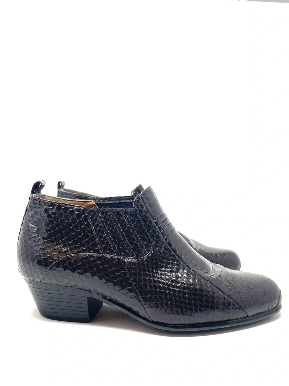 Giorgio Brutini Dark Brown Genuine Snakeskin Leather Ankle Boots, Men's 8.5